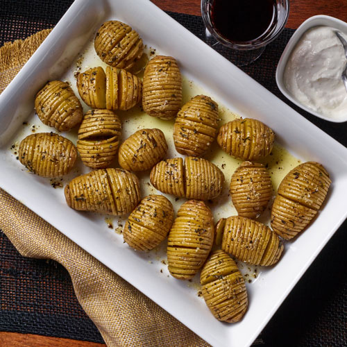 Garlic-Herb Roasted Hasselback Baby Potatoes